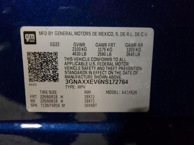 Photo 12 VIN: 3GNAXXEV6NS172764 - CHEVROLET EQUINOX PR 