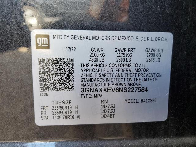 Photo 12 VIN: 3GNAXXEV6NS227584 - CHEVROLET EQUINOX PR 