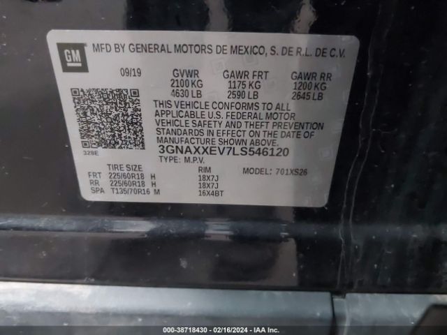 Photo 8 VIN: 3GNAXXEV7LS546120 - CHEVROLET EQUINOX 