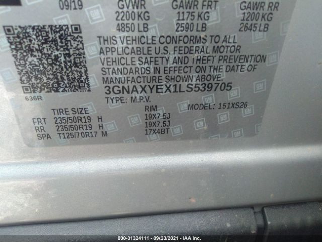 Photo 8 VIN: 3GNAXYEX1LS539705 - CHEVROLET EQUINOX 