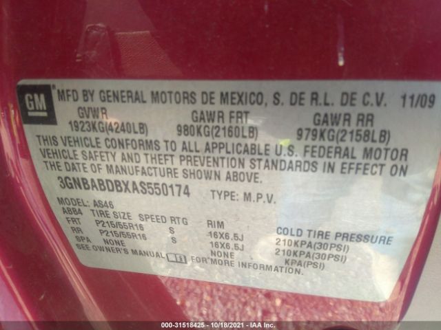 Photo 8 VIN: 3GNBABDBXAS550174 - CHEVROLET HHR 