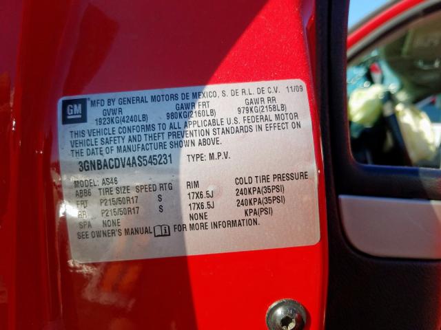 Photo 9 VIN: 3GNBACDV4AS545231 - CHEVROLET HHR LT 