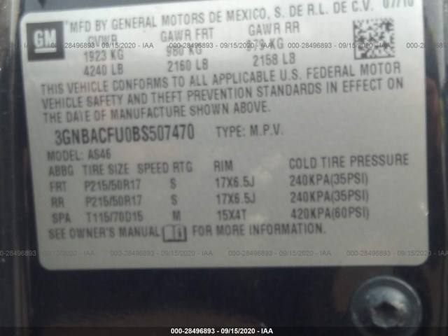 Photo 8 VIN: 3GNBACFU0BS507470 - CHEVROLET HHR 