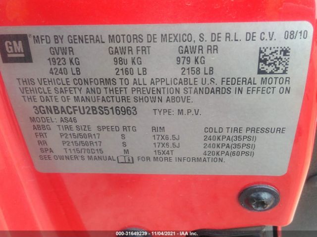 Photo 8 VIN: 3GNBACFU2BS516963 - CHEVROLET HHR 