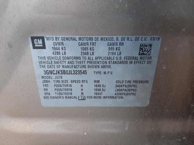 Photo 9 VIN: 3GNCJKSB0JL323545 - CHEVROLET TRAX LS 