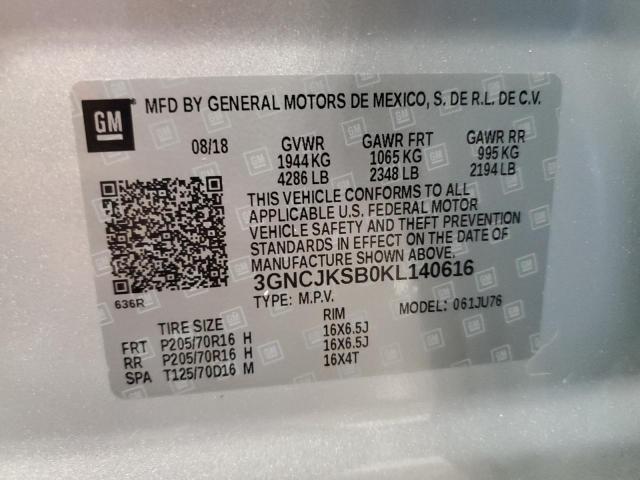 Photo 12 VIN: 3GNCJKSB0KL140616 - CHEVROLET TRAX LS 