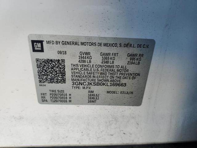 Photo 12 VIN: 3GNCJKSB0KL169663 - CHEVROLET TRAX LS 