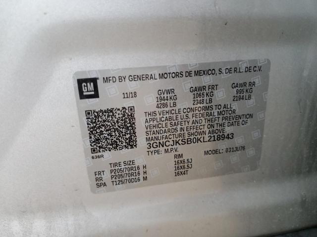 Photo 9 VIN: 3GNCJKSB0KL218943 - CHEVROLET TRAX LS 