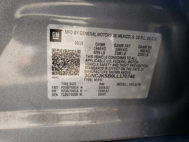 Photo 9 VIN: 3GNCJKSB0LL170748 - CHEVROLET TRAX LS 