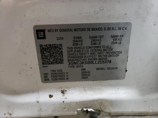 Photo 11 VIN: 3GNCJKSB0LL215378 - CHEVROLET TRAX LS 