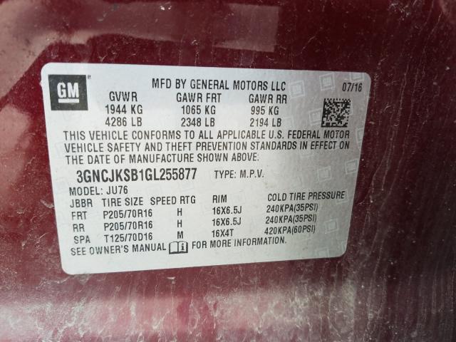 Photo 9 VIN: 3GNCJKSB1GL255877 - CHEVROLET TRAX LS 