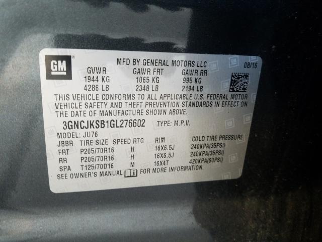 Photo 9 VIN: 3GNCJKSB1GL276602 - CHEVROLET TRAX LS 