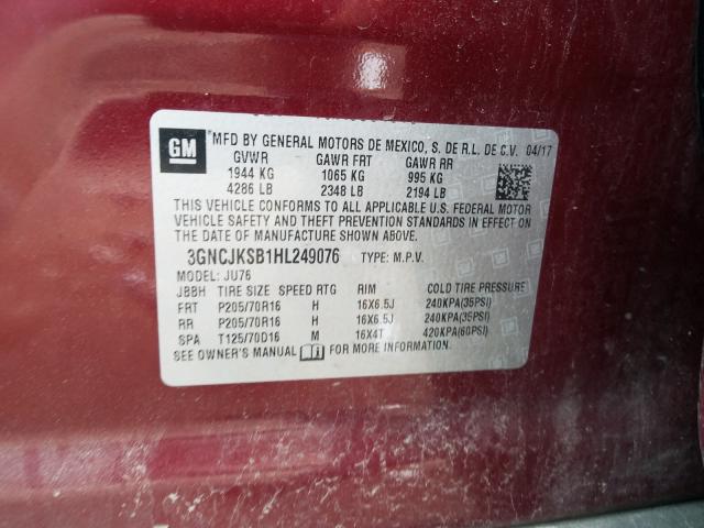 Photo 9 VIN: 3GNCJKSB1HL249076 - CHEVROLET TRAX LS 