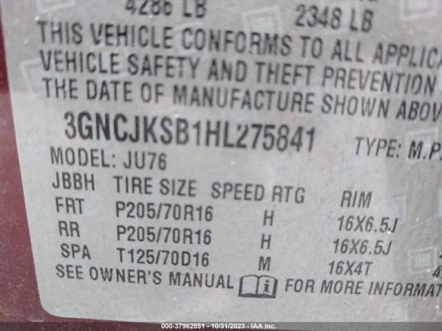 Photo 8 VIN: 3GNCJKSB1HL275841 - CHEVROLET TRAX 