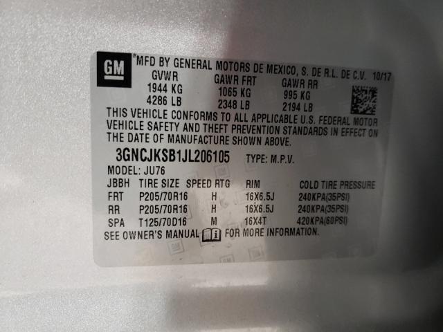 Photo 9 VIN: 3GNCJKSB1JL206105 - CHEVROLET TRAX 