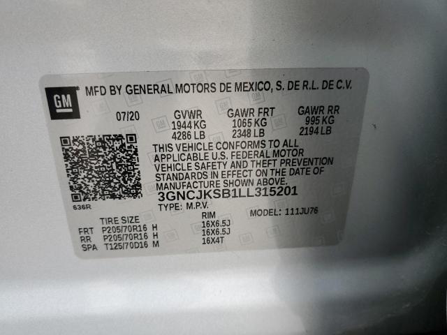 Photo 12 VIN: 3GNCJKSB1LL315201 - CHEVROLET TRAX LS 