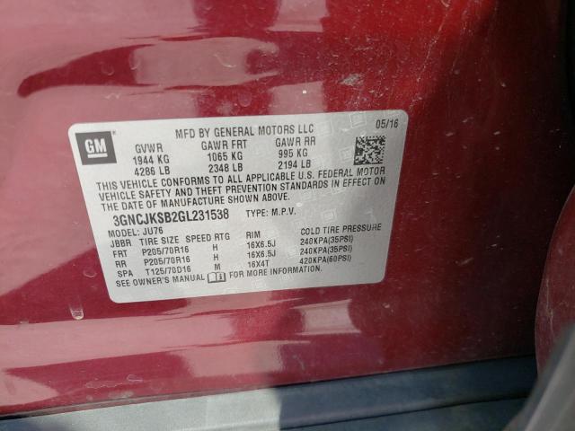 Photo 9 VIN: 3GNCJKSB2GL231538 - CHEVROLET TRAX LS 