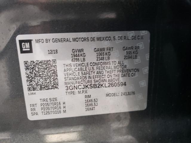 Photo 9 VIN: 3GNCJKSB2KL260594 - CHEVROLET TRAX LS 