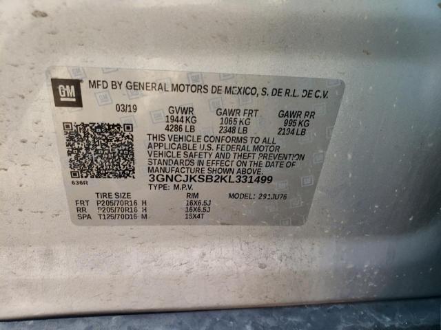 Photo 9 VIN: 3GNCJKSB2KL331499 - CHEVROLET TRAX LS 