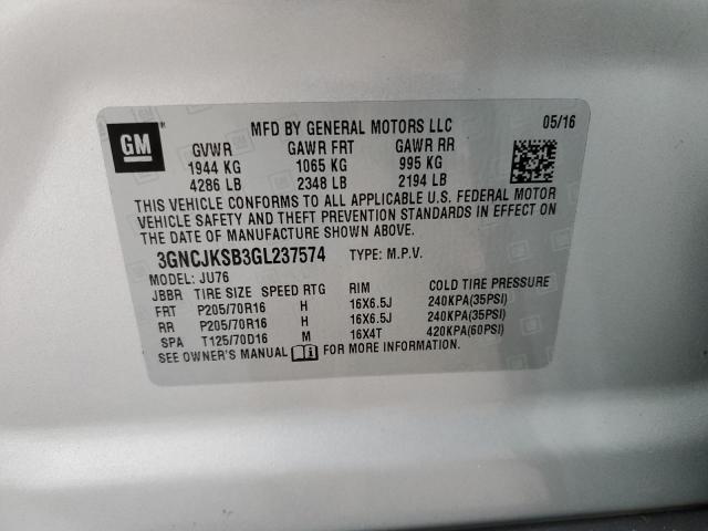 Photo 12 VIN: 3GNCJKSB3GL237574 - CHEVROLET TRAX LS 