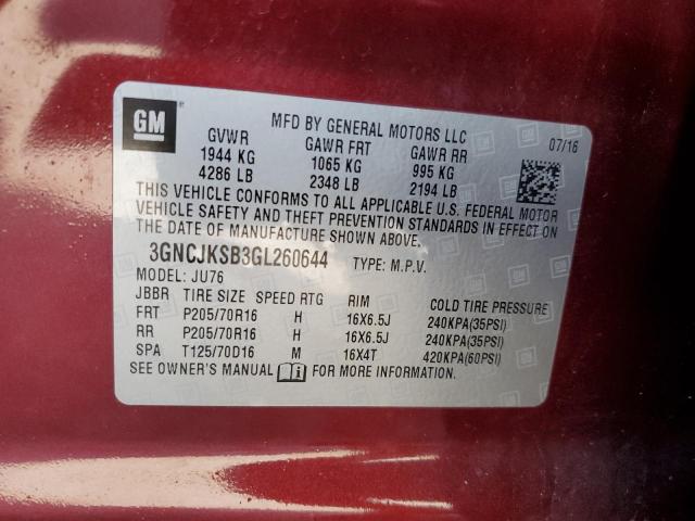 Photo 12 VIN: 3GNCJKSB3GL260644 - CHEVROLET TRAX LS 