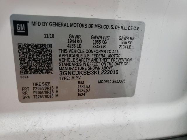 Photo 9 VIN: 3GNCJKSB3KL233016 - CHEVROLET TRAX LS 