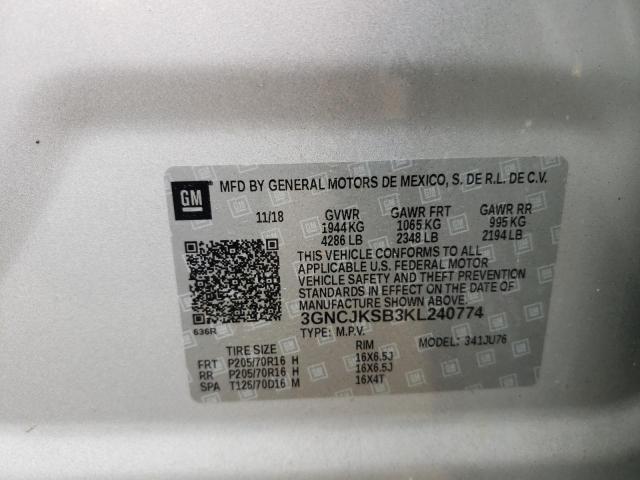 Photo 9 VIN: 3GNCJKSB3KL240774 - CHEVROLET TRAX LS 