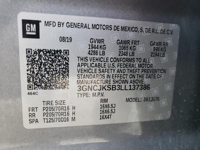 Photo 9 VIN: 3GNCJKSB3LL137386 - CHEVROLET TRAX LS 