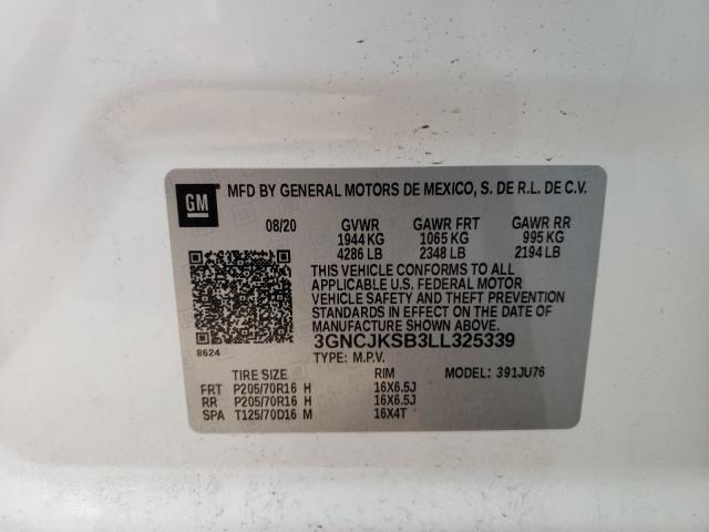 Photo 9 VIN: 3GNCJKSB3LL325339 - CHEVROLET TRAX LS 