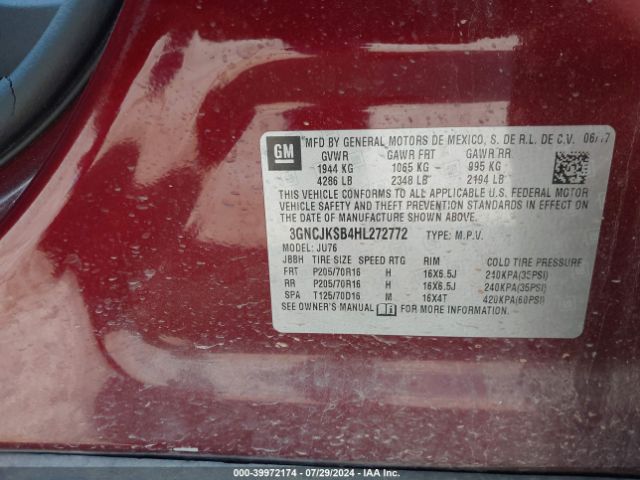 Photo 8 VIN: 3GNCJKSB4HL272772 - CHEVROLET TRAX 