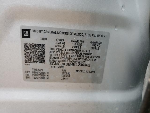 Photo 9 VIN: 3GNCJKSB4KL236362 - CHEVROLET TRAX LS 