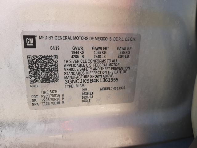 Photo 9 VIN: 3GNCJKSB4KL361555 - CHEVROLET TRAX LS 