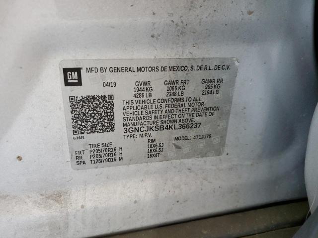 Photo 12 VIN: 3GNCJKSB4KL366237 - CHEVROLET TRAX LS 