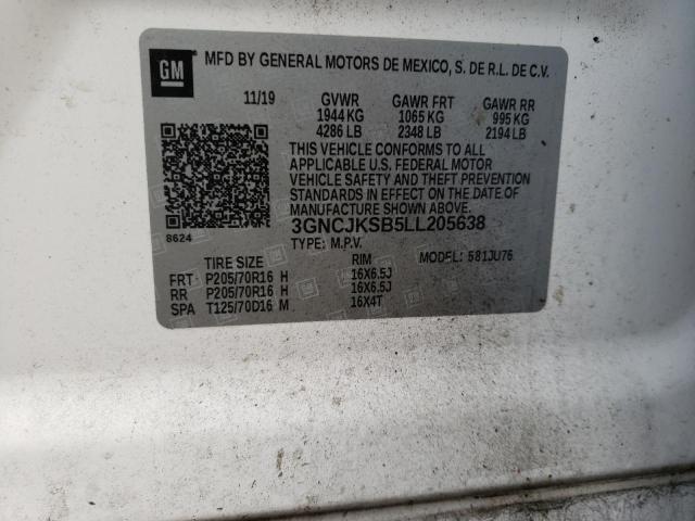 Photo 12 VIN: 3GNCJKSB5LL205638 - CHEVROLET TRAX LS 