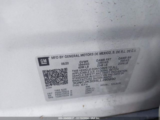 Photo 8 VIN: 3GNCJKSB5LL280890 - CHEVROLET TRAX 