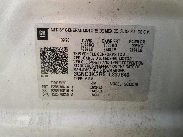 Photo 11 VIN: 3GNCJKSB5LL337640 - CHEVROLET TRAX LS 