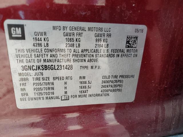 Photo 11 VIN: 3GNCJKSB6GL231428 - CHEVROLET TRAX LS 