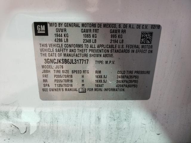 Photo 9 VIN: 3GNCJKSB6JL317717 - CHEVROLET TRAX LS 