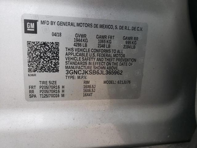 Photo 12 VIN: 3GNCJKSB6JL365962 - CHEVROLET TRAX LS 