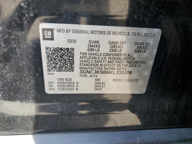 Photo 11 VIN: 3GNCJKSB6KL330209 - CHEVROLET TRAX LS 