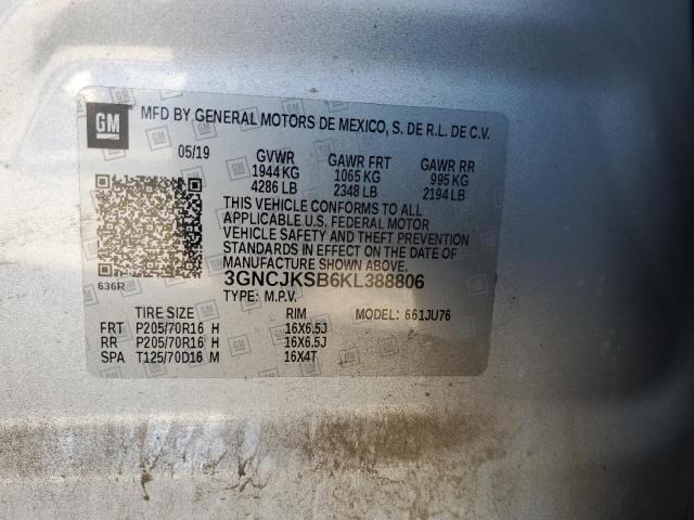 Photo 11 VIN: 3GNCJKSB6KL388806 - CHEVROLET TRAX 