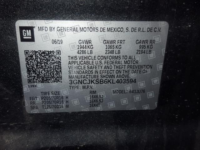 Photo 9 VIN: 3GNCJKSB6KL403594 - CHEVROLET TRAX LS 