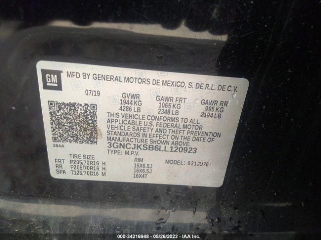 Photo 8 VIN: 3GNCJKSB6LL120923 - CHEVROLET TRAX 