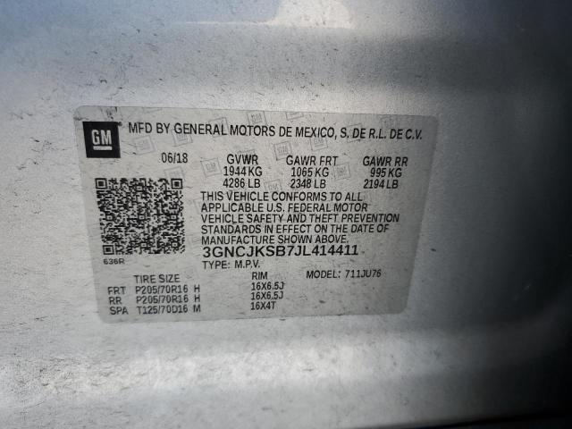 Photo 12 VIN: 3GNCJKSB7JL414411 - CHEVROLET TRAX LS 