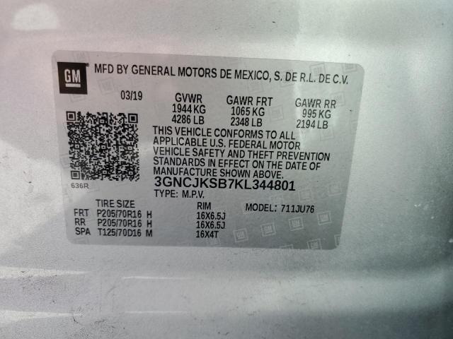 Photo 9 VIN: 3GNCJKSB7KL344801 - CHEVROLET TRAX LS 