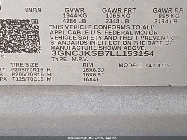 Photo 8 VIN: 3GNCJKSB7LL153154 - CHEVROLET TRAX 