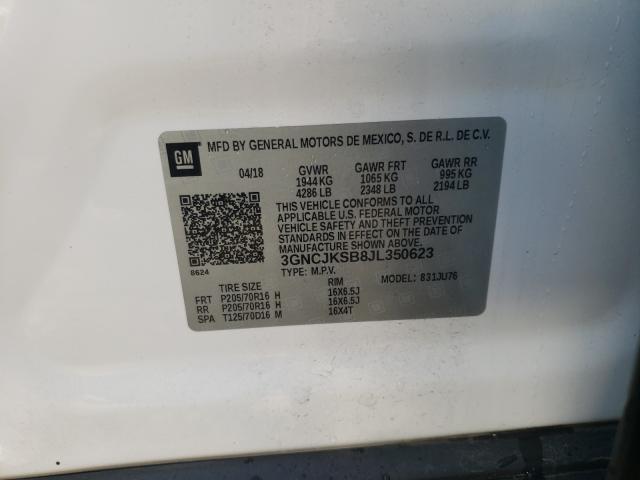 Photo 9 VIN: 3GNCJKSB8JL350623 - CHEVROLET TRAX LS 