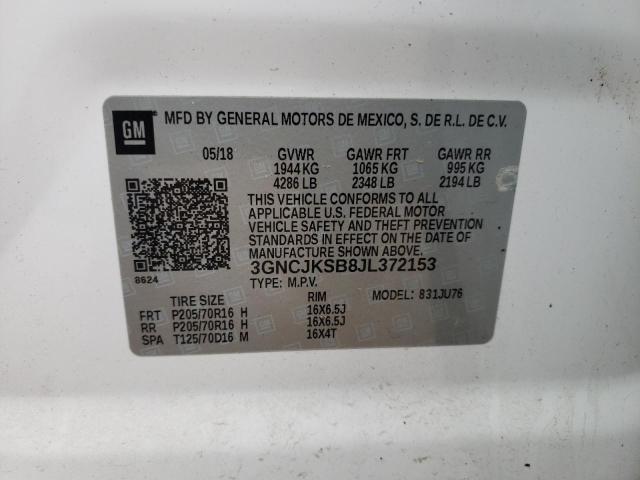 Photo 9 VIN: 3GNCJKSB8JL372153 - CHEVROLET TRAX LS 