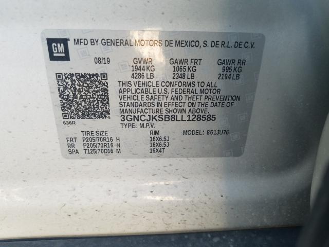 Photo 9 VIN: 3GNCJKSB8LL128585 - CHEVROLET TRAX LS 