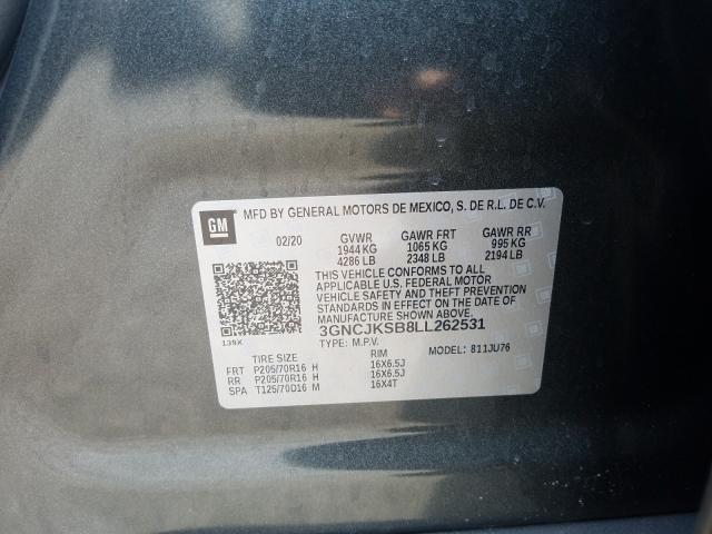 Photo 9 VIN: 3GNCJKSB8LL262531 - CHEVROLET TRAX LS 